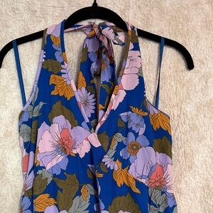 Floral Maxi Dress in Blue and Pink